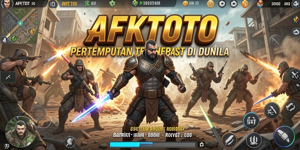 Tampilan gameplay AFKTOTO yang intens dan seru di medan perang Battle Royale.