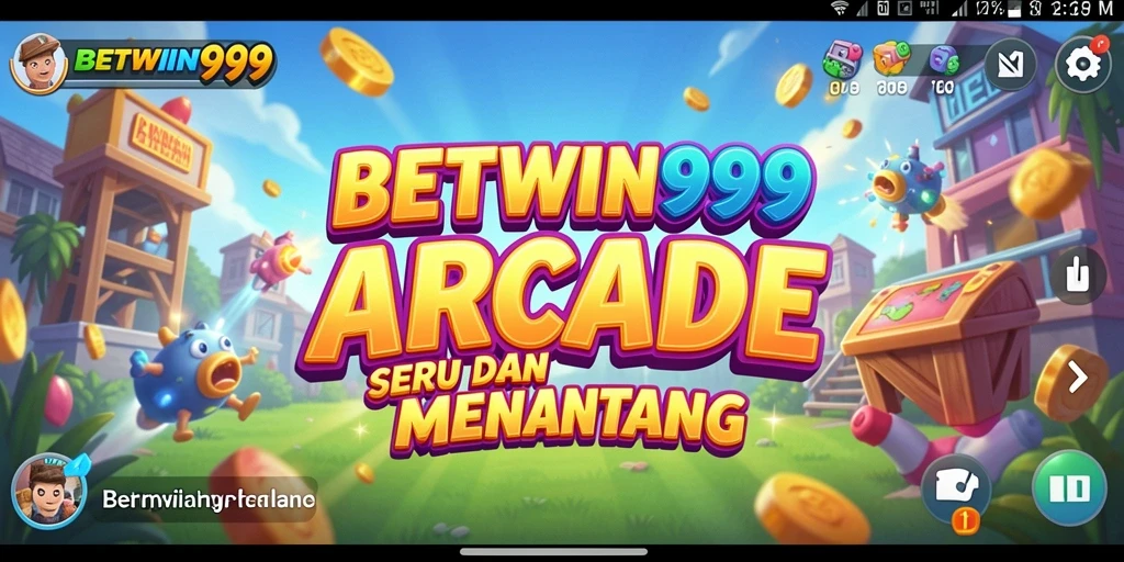 Screenshot BETWIN999 menampilkan gameplay arcade yang seru dan dinamis.