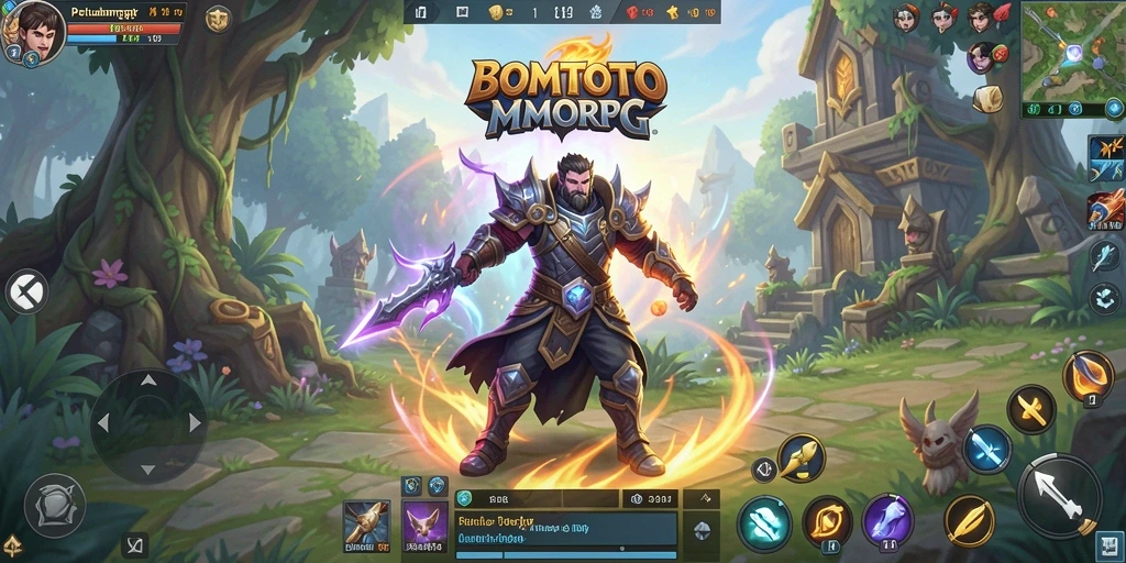 Tampilan gameplay epik dari BOMTOTO dalam dunia MMORPG.