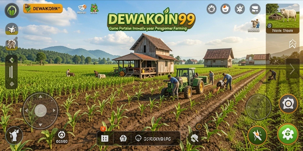 Tampilan gameplay DEWAKOIN99 yang seru dan menarik saat bertani.