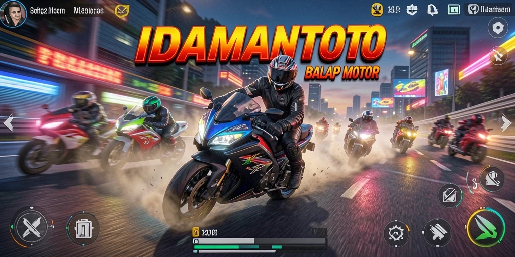 Gameplay mendebarkan dalam balapan motor