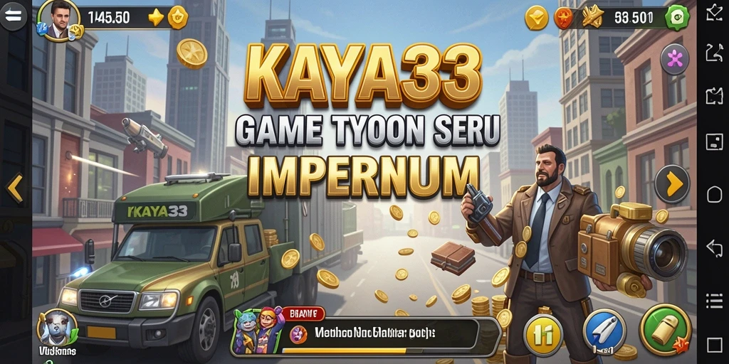 Tampilan gameplay KAYA33 yang menampilkan aktivitas bisnis yang dinamis.
