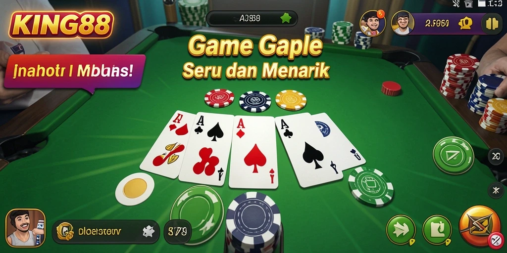 Tangkapan layar KING88 menampilkan gameplay Gaple yang seru.