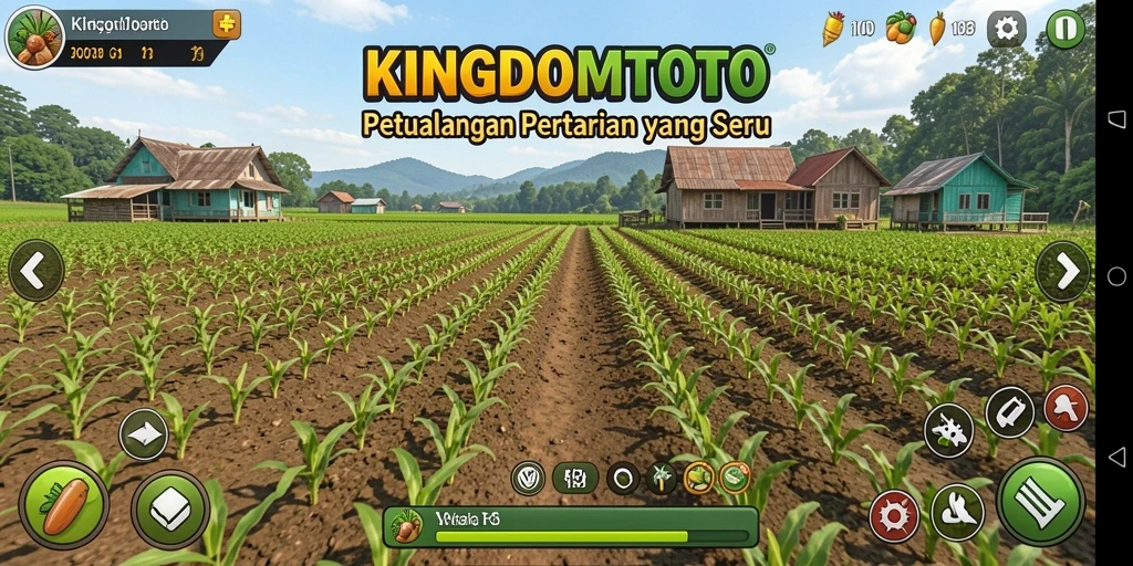 Tampilan menarik gameplay KINGDOMTOTO dengan aktivitas pertanian.