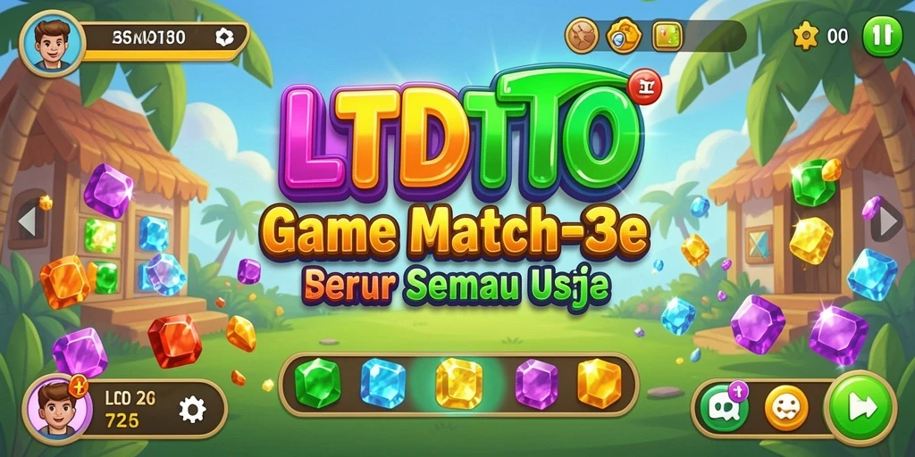 Tampilan gameplay LTDTOTO yang menampilkan keseruan di level Match-3.