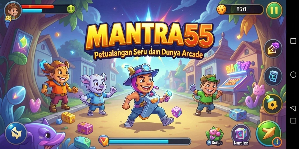 Tampilan gameplay seru dari MANTRA55 yang menarik dan penuh aksi.