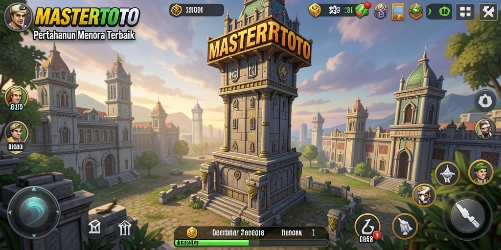 Tampilan menarik dari gameplay MASTERTOTO Tower Defense.
