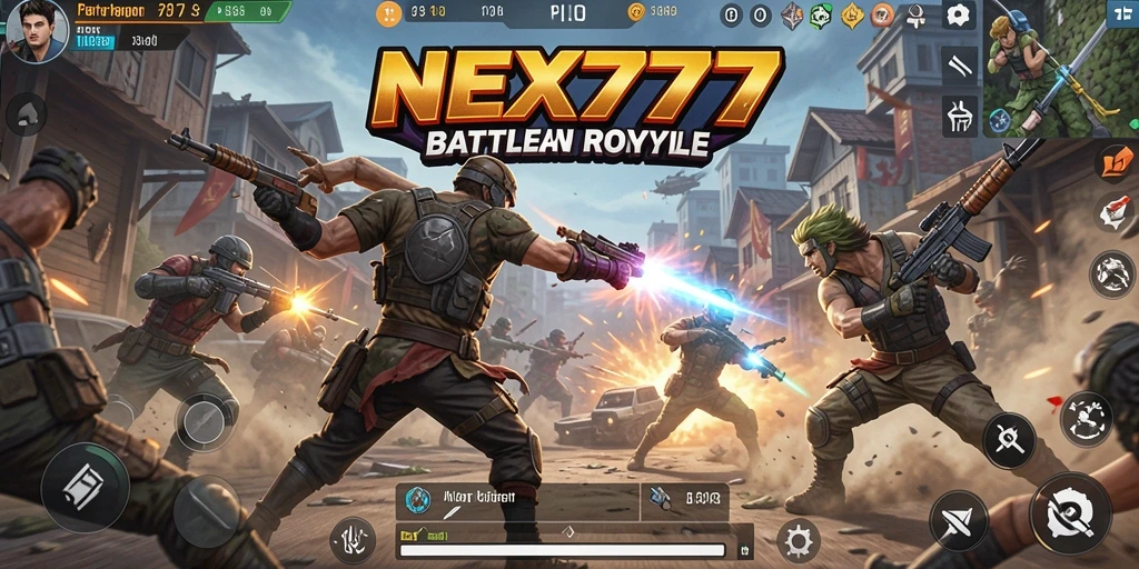 Tampilan menarik dari gameplay intens Battle Royale NEX777.