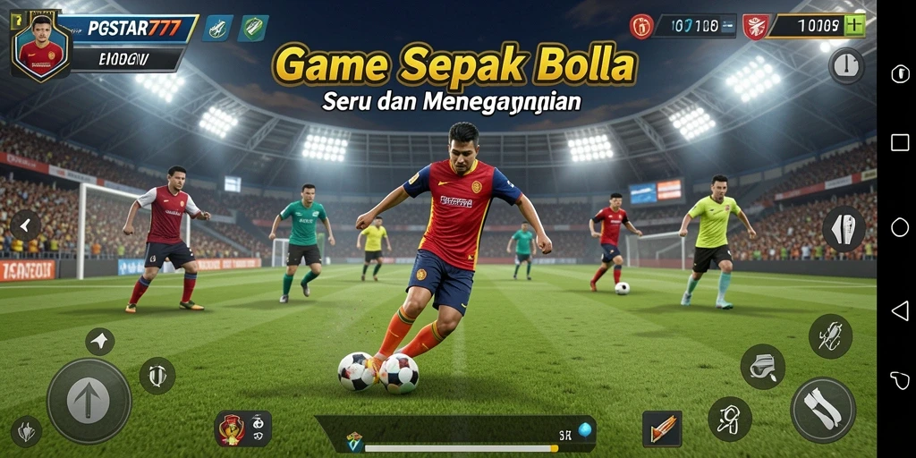 Screenshot PGSTAR777 menunjukkan aksi seru di lapangan sepak bola.