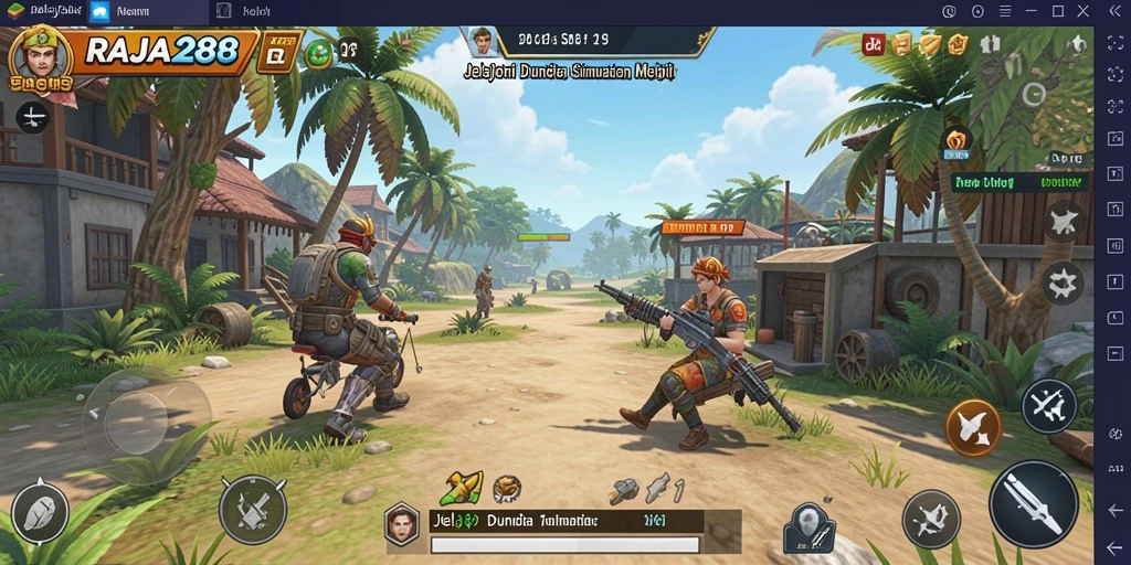 Tampilan gameplay RAJA288 yang penuh warna dan menarik.