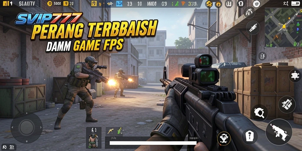 Screenshot dari gameplay mendebarkan SVIP777 dalam mode FPS.