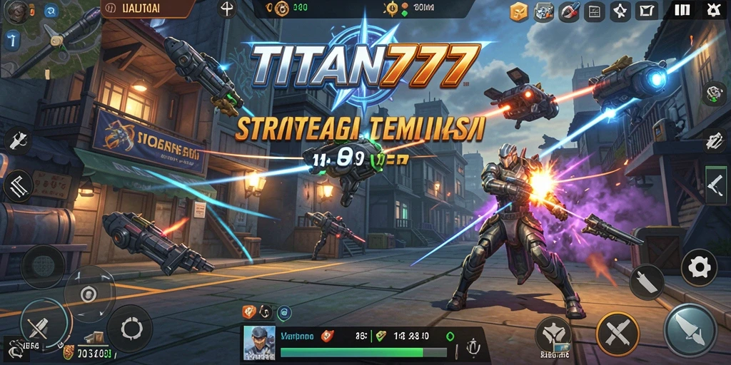 Screenshot menampilkan aksi seru dalam gameplay SLG TITAN777.